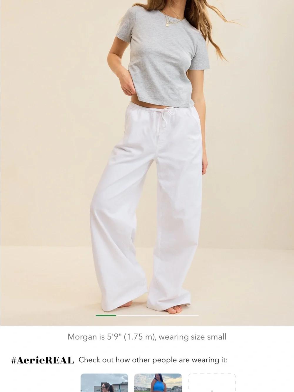 aerie White daydream denim pull-on Pant - Picture 6 of 6
